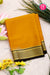 Pure Mysore Crepe Silk Saree-Mustardyellow And Black-PA22389