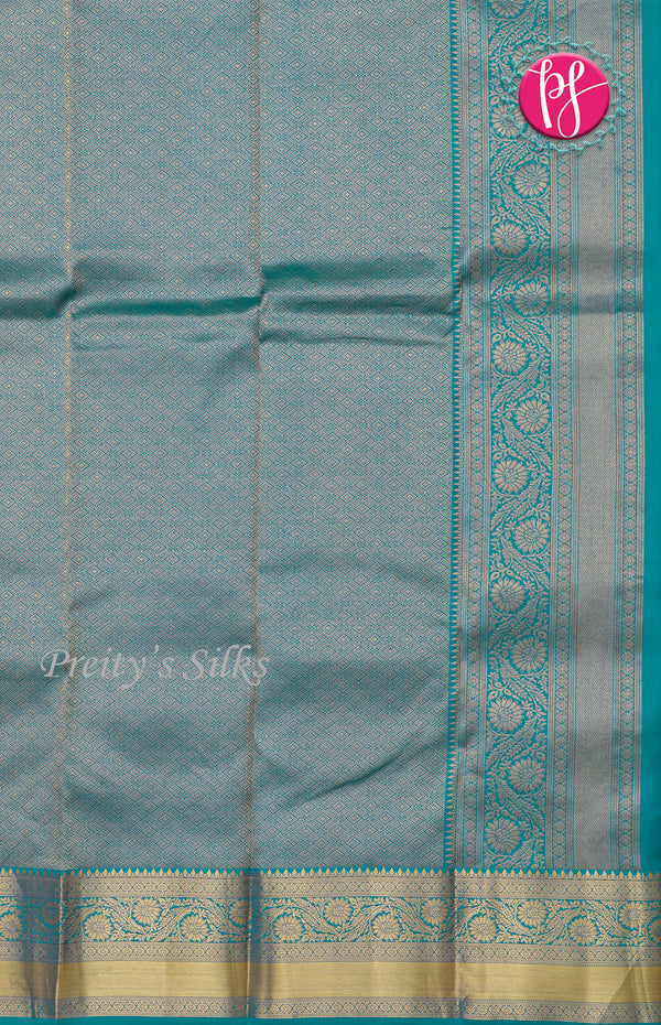 Pure Kanchipuram Silk Saree -Skyblue-PF59189