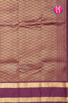 Half Pure Kanchipuram Silk Saree-Honey With Wine-PF81363