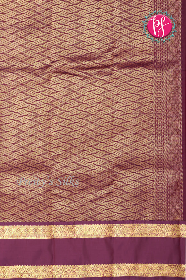 Half Pure Kanchipuram Silk Saree-Honey With Wine-PF81363