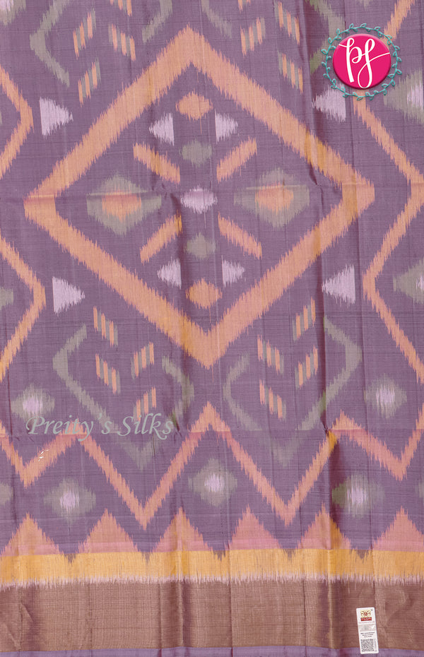 Pure Pochampally Soft Silk saree-Reddish Pink - Light lilac-PF38078