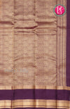 Half Pure Kanchipuram Silk Saree-Rust Orange with Deep Purple-PF68724