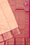 Half Pure Kanchipuram Silk Saree-Soft Peach And Mejentapink-PA25832