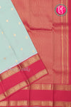 Half Pure Kanchipuram Silk Saree-Light Pastel Green And Red-PA25832
