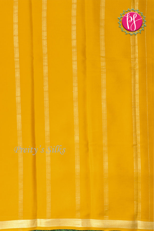 Pure Mysore Crepe Silk Saree -Mustardyellow-PA03056