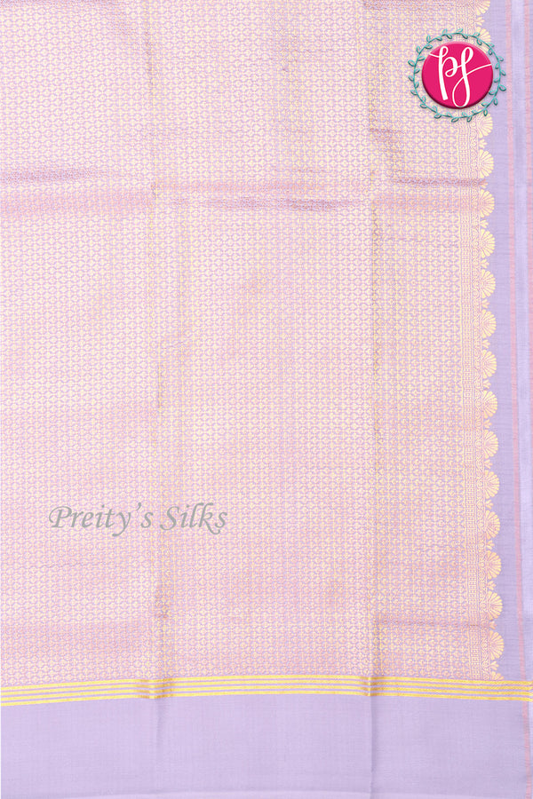 Pure Mysore Crepe Silk Saree Contrast PlainBorder -Purple And Lavender-PA10788