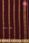 Pure Mysore Crepe Silk Saree-Gandaberunda Border-Chocolatebrown-PA20598