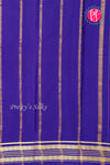 Pure Mysore Crepe Silk Saree-TurquoiseBlue And Blue- PA34176