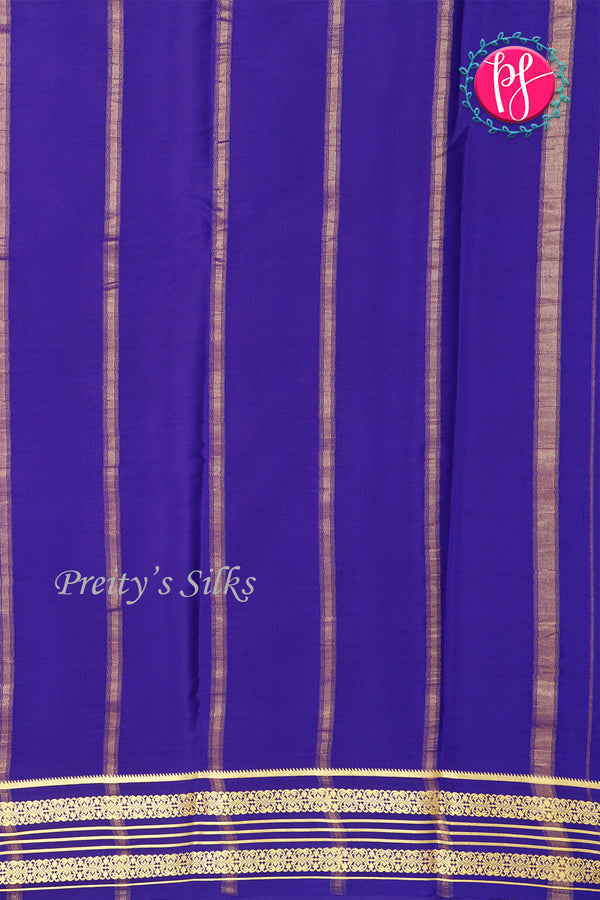 Pure Mysore Crepe Silk Saree-TurquoiseBlue And Blue- PA34176