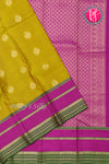 Half Pure Kanchipuram Silk Saree-Olivegreen And Purple-PA24996