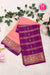 Pure Mysore Crepe Silk Saree-Peach And Wine-PA46832