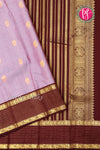 Pure Kanchipuram Silk Saree-Soft lavender And Maroon -PF85003