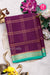 Pure Mysore Crepe Silk Saree-Double Checks-Deepwine And Aquablue-PA26523