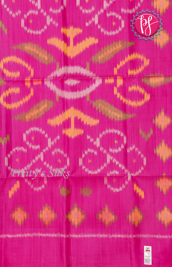 Pure Pochampally Soft Silk saree - Bottle Green - Ligth Pink -PF38077