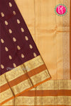 Half Pure Kanchipuram Silk Saree-Chocolate Brown And Mustardyellow-PA25793