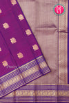 Half Pure Kanchipuram Silk Saree-Purple And Navyblue-PA25960