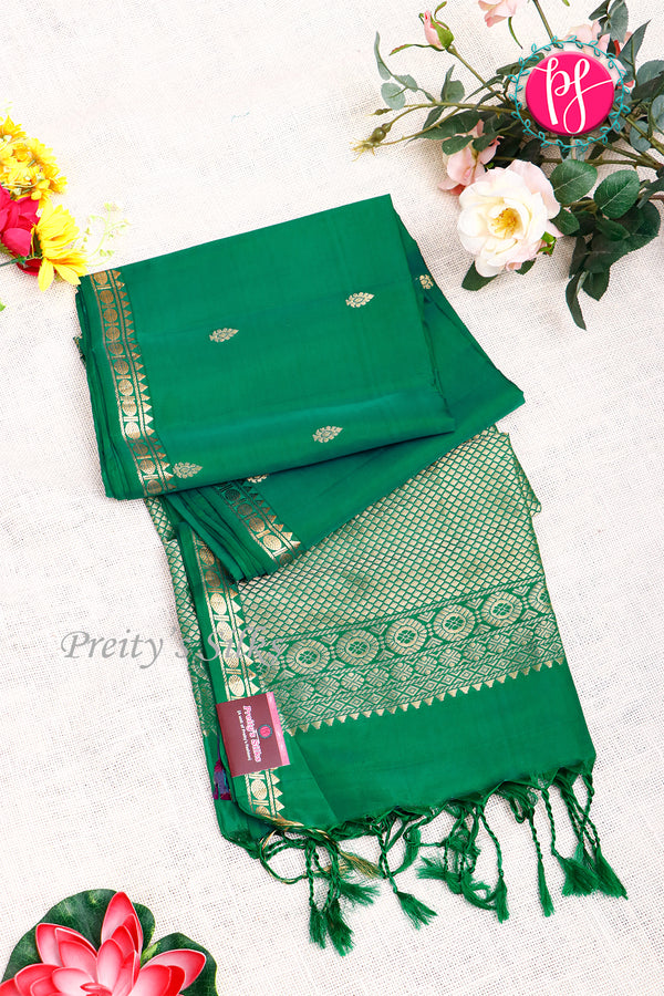 Kanchipuram Soft Silk Saree-Parrotgreen-PA35075