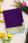 Pure Mysore Crepe Silk Saree-Purple And Pastelblue-PA22389