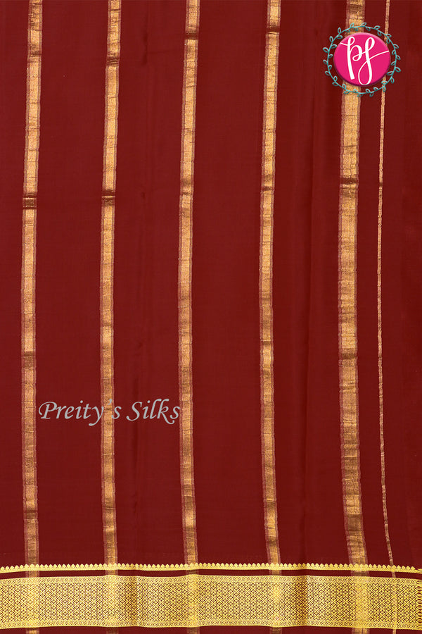 Pure Mysore Crepe Silk Saree -Warm pastel pink And Maroon-PF82621