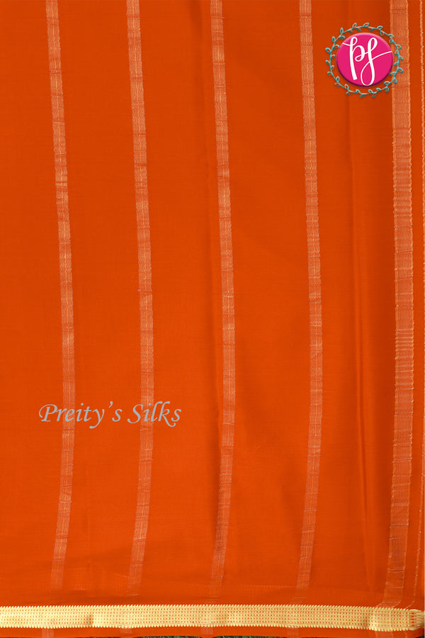 Pure Mysore Crepe Silk Saree -Orange-PA03056