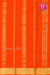 Pure Mysore Crepe Silk Saree -Sea Green with Orange-PF79503