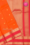 Half Pure Kanchipuram Silk Saree-Orange And Red-PA25793