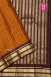 Half Pure Kanchipuram Silk Saree-Rustorange And Deepbrown-PF68660