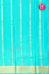 Pure Mysore Crepe Silk Saree -Navyblue And Turquoiseblue-PF82724