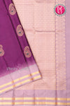 Pure Kanchipuram Silk Saree-Purple And Dustyrose-PF04406