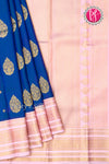 Pure Kanchipuram Silk Saree-Royalblue And Lightpink-PF81269