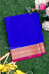 Pure Mysore Crepe Silk Saree- Royalblue And Mejentapink-PA28937