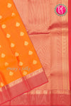 Half Pure Kanchipuram Silk Saree-Orange And RED-PA25965