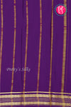 Pure Mysore Crepe Silk Saree-Grey And Purple-PA29028