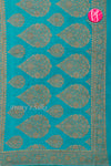 Pure Banarasi Crepe Silk Saree-Navy blue And Skyblue-PA22100