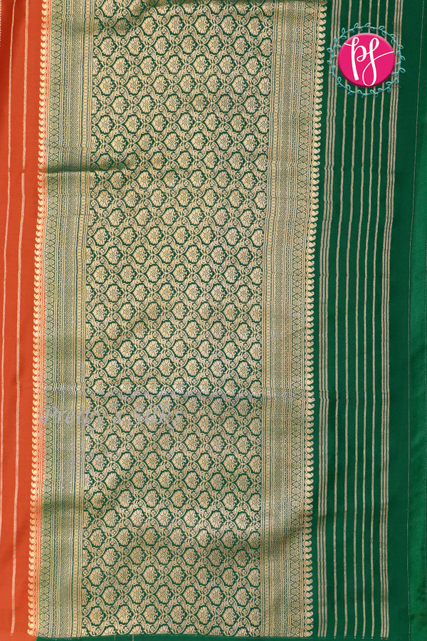 Pure Mysore Crepe Silk Saree Borderless Contrast -PA09550