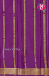 Pure Mysore Crepe Silk saree-White And Purple-PF45500