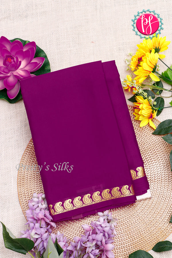 Pure Mysore Crepe Silk Saree-Purple-PA21766