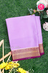 Pure Mysore Crepe Silk Saree-Lilac And Purple- PA28937