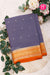 Pure Mysore Crepe Silk Saree-Grey And Orange-PA46766