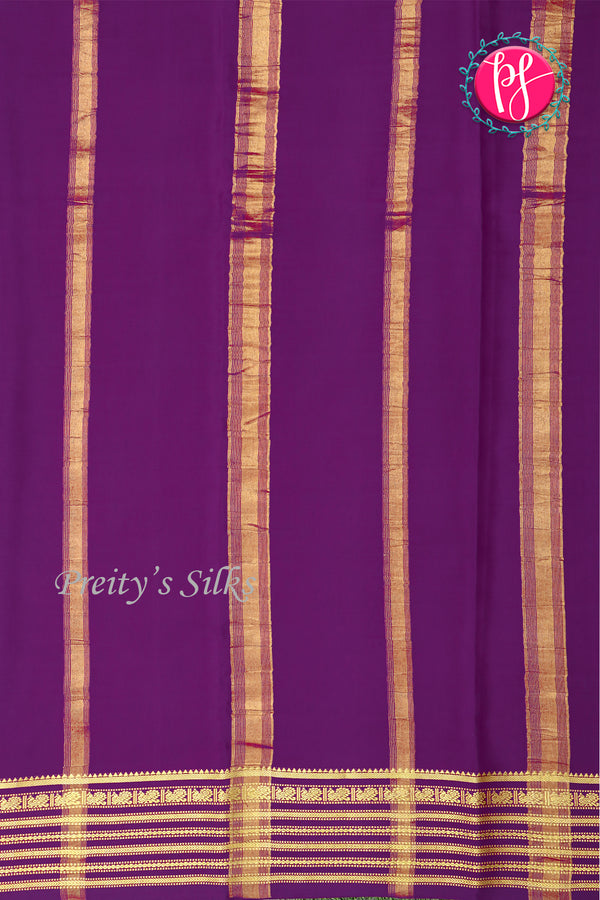 Pure Mysore Crepe Silk Saree-Mauve And Deeppurple-PA26302