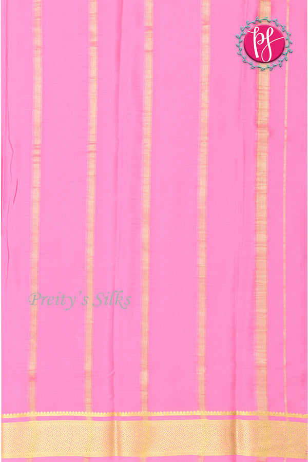 Pure Mysore Crepe Silk Saree -Maroon And Baby pink-PF82622