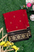 Pure Mysore Crepe Silk Saree-Red And Black-Peacock border-PA26542