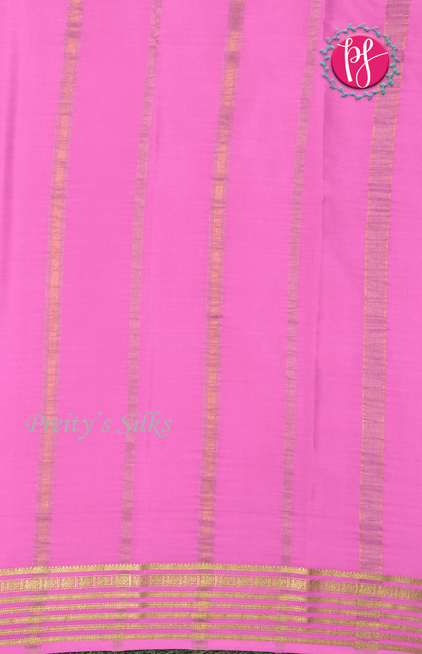 Pure Mysore Crepe Silk Saree-Mejentapink And Lightpink-PF66916