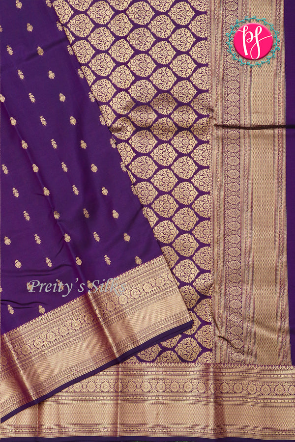 Pure Kanchipuram Silk Saree-Imperial Purple-PA27609