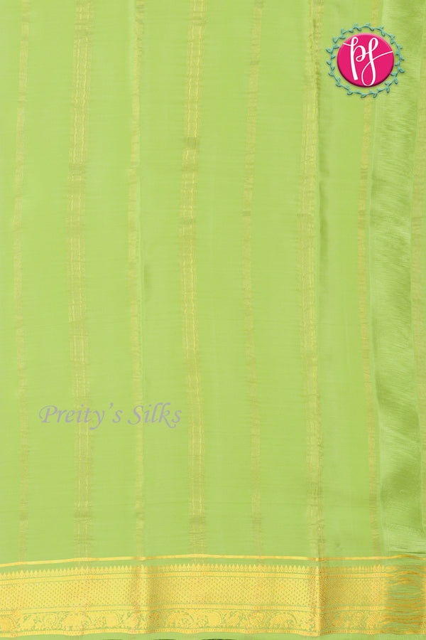 Pure Mysore Crepe Silk Saree -Pistagreen-PA01331