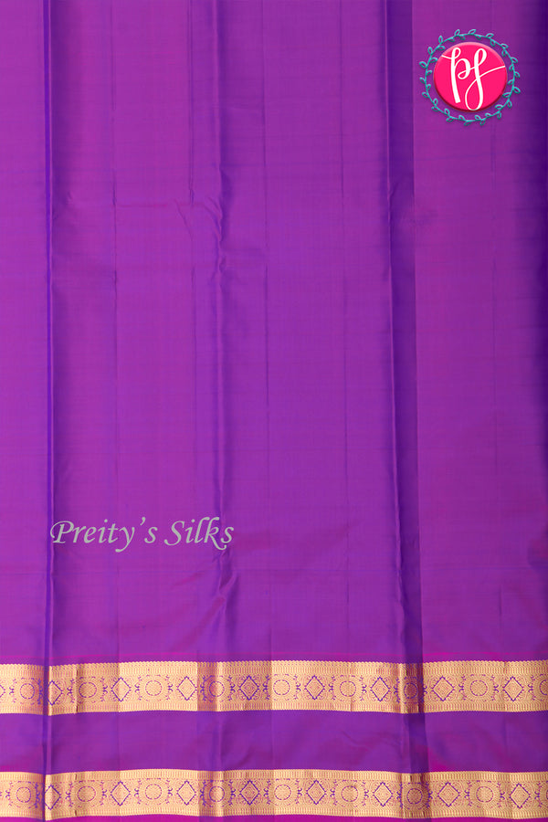 Pure Kanchipuram Silk Saree-Blue And Purple-PA20294