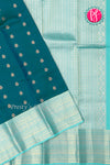 Half Pure Kanchipuram Silk Saree-PeacockGreen And Cyan -PA25832