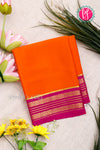 Pure Mysore Crepe Silk Saree- Orange And Pink-PA34172