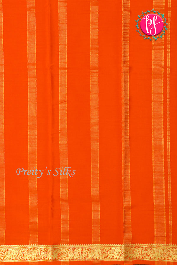 Pure Mysore Crepe Silk Saree-Orange-PA19804