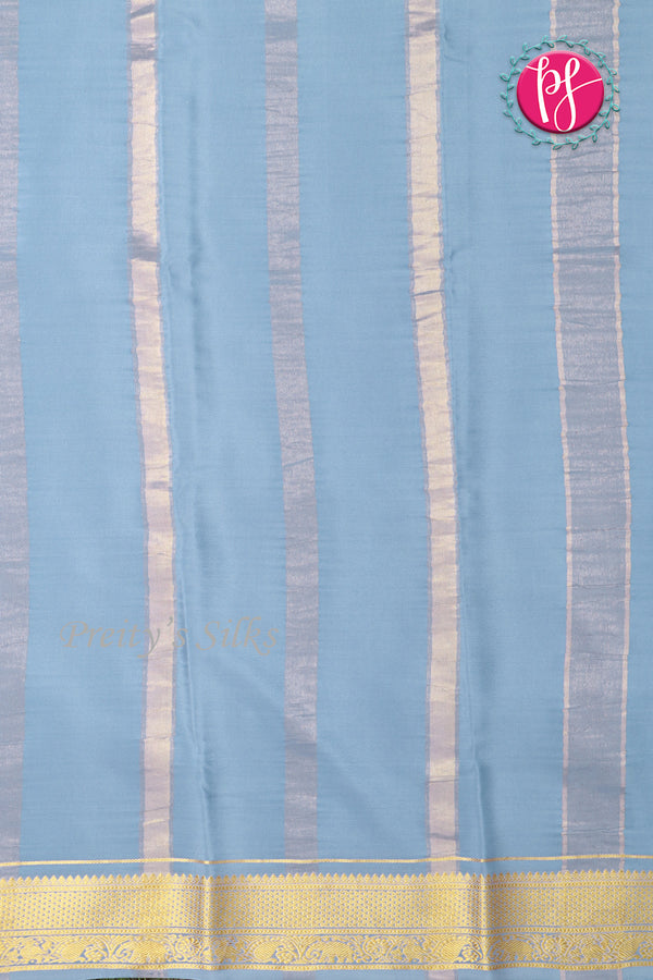 Pure Mysore Crepe Silk Saree -Bluishgrey-PA01332